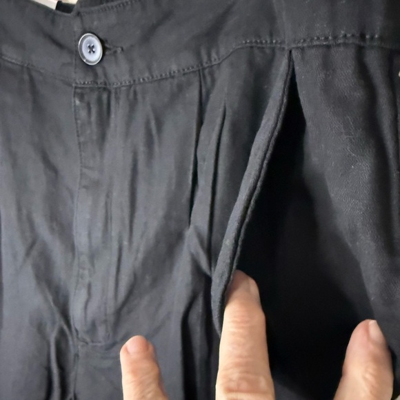 NWT Joie Pleated Shorts Black Linen Blend High Waist Elastic Back Women’s Sz XL - Picture 4 of 14